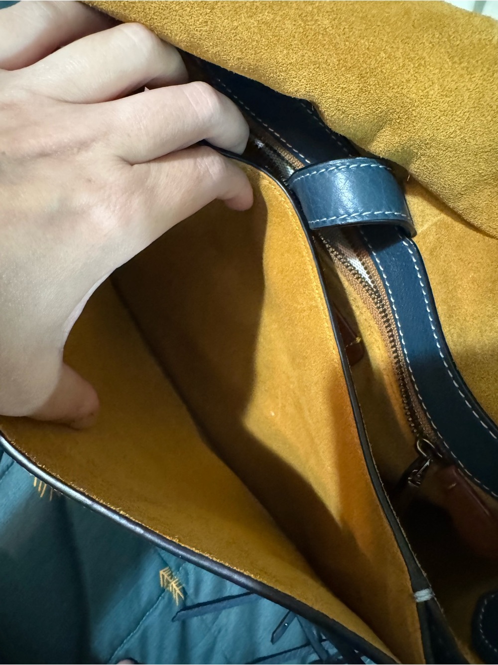 Coach Saddle Bag 20115 Whipstitch/Whiplash in Mineral Teal - Picture 11 of 16